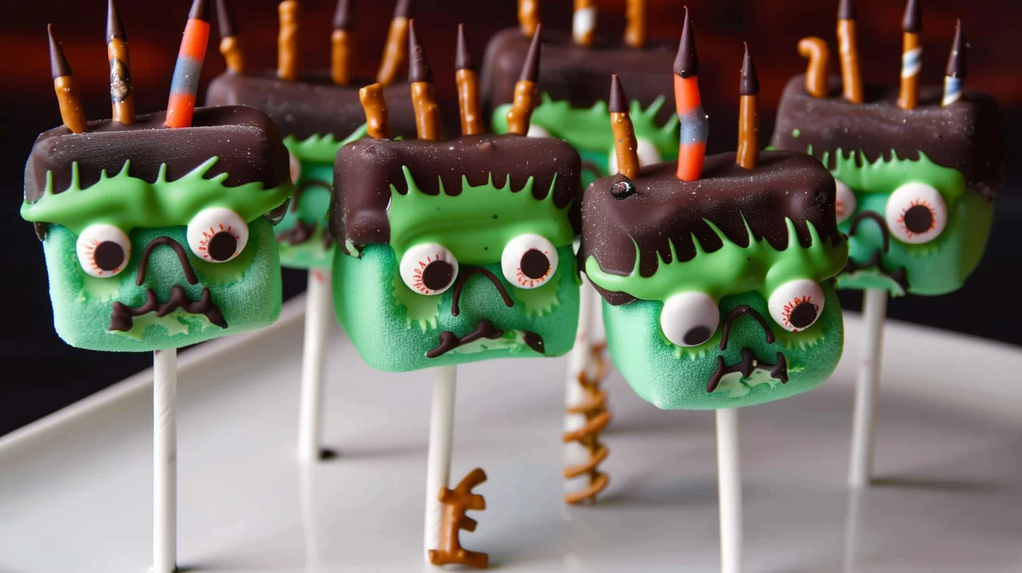 Frankenstein Marshmallow Pops