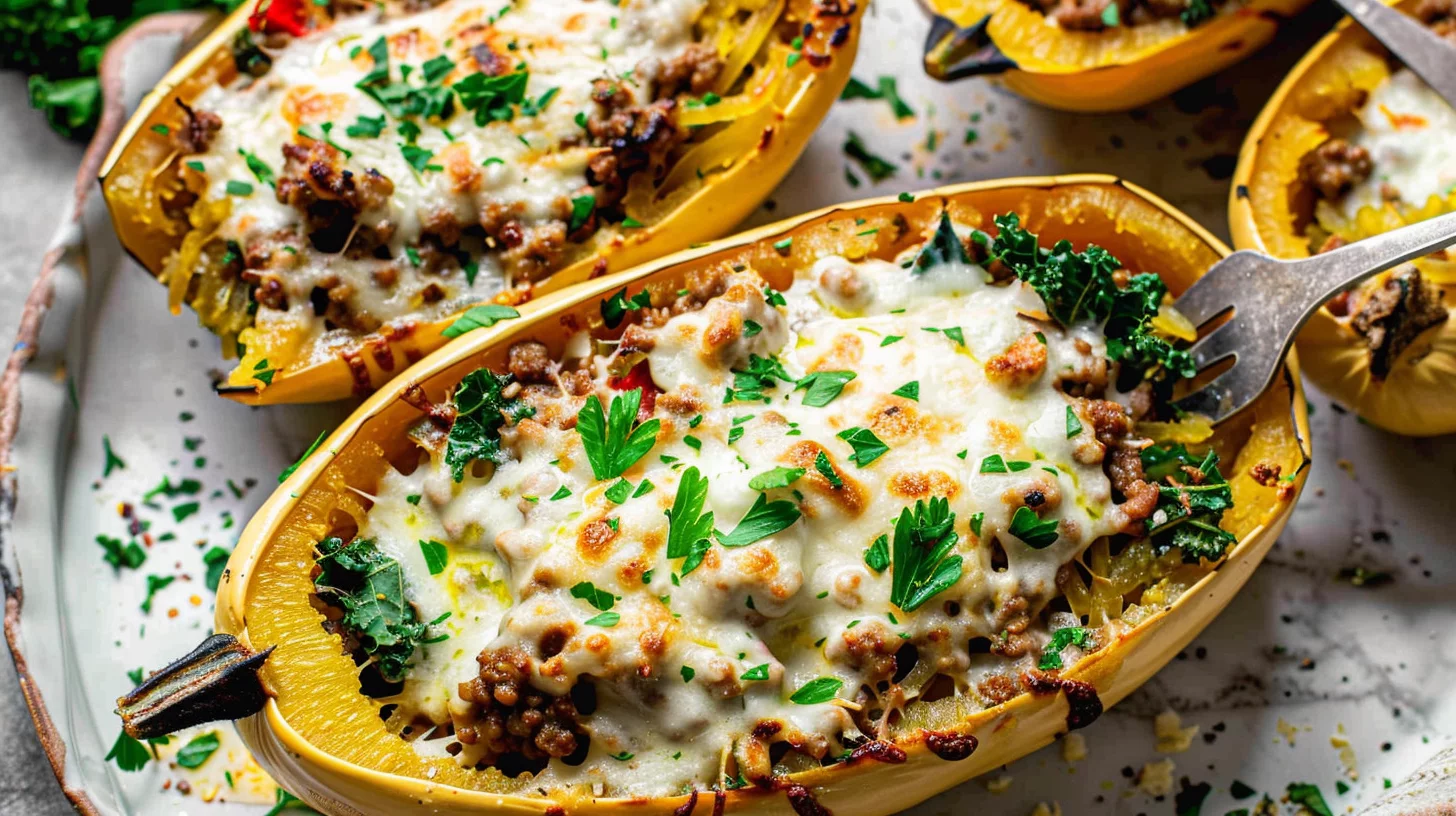 Greek Spaghetti Squash Boats