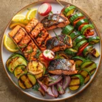 Grilled Salmon with Seasonal Veggies