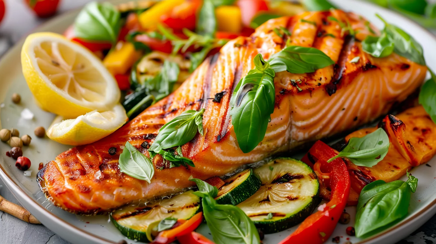 Grilled Salmon with Seasonal Veggies