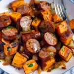 Honey Garlic Sausage Sweet Potatoes