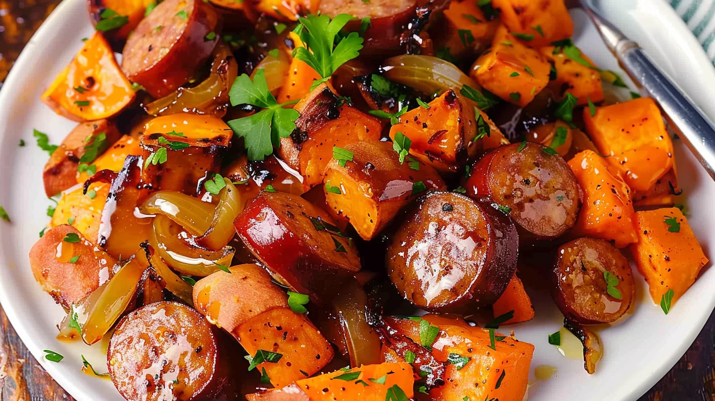 Honey Garlic Sausage Sweet Potatoes