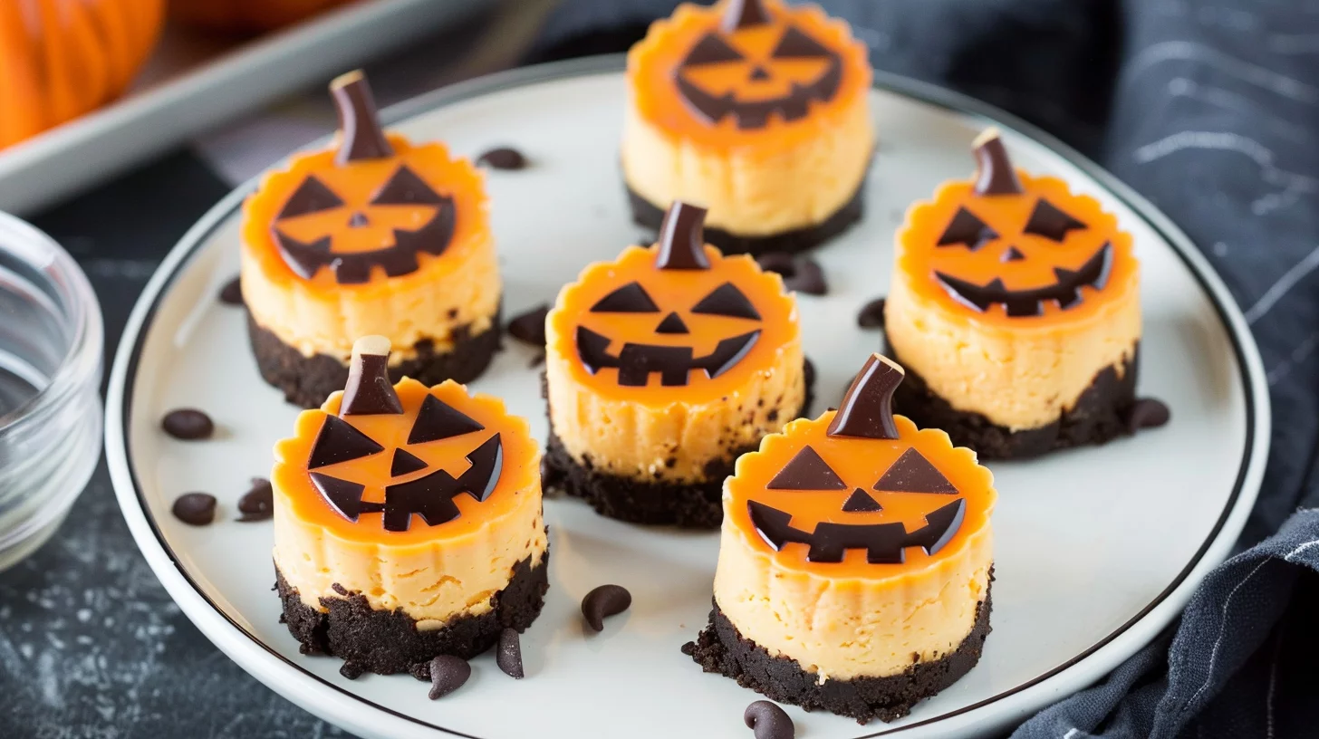 Jack O' Lantern Cheesecake Bites