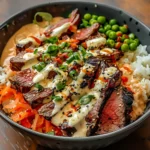 Korean Bbq Steak Rice Bowls With Spicy Cream Sauce