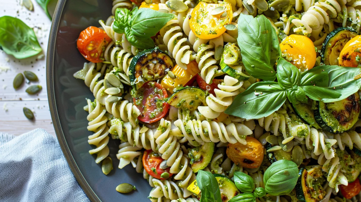 Pesto Pasta with Fresh Veggies