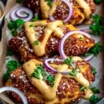 Pretzel Chicken With Mustard Cheddar Sauce