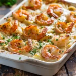Shrimp Alfredo Tortellini Bake