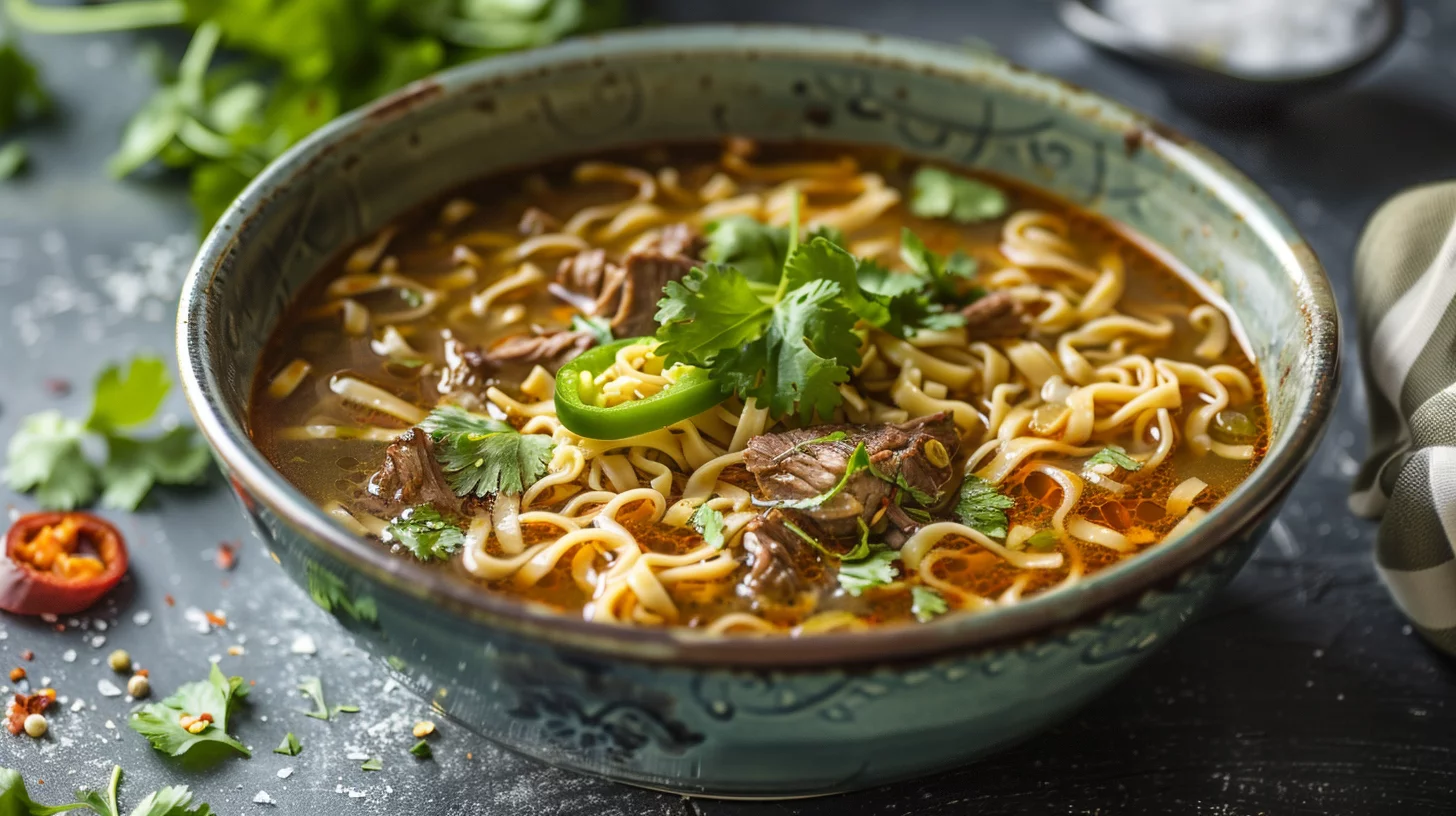 Spicy Chicken Noodle Soup Bowl