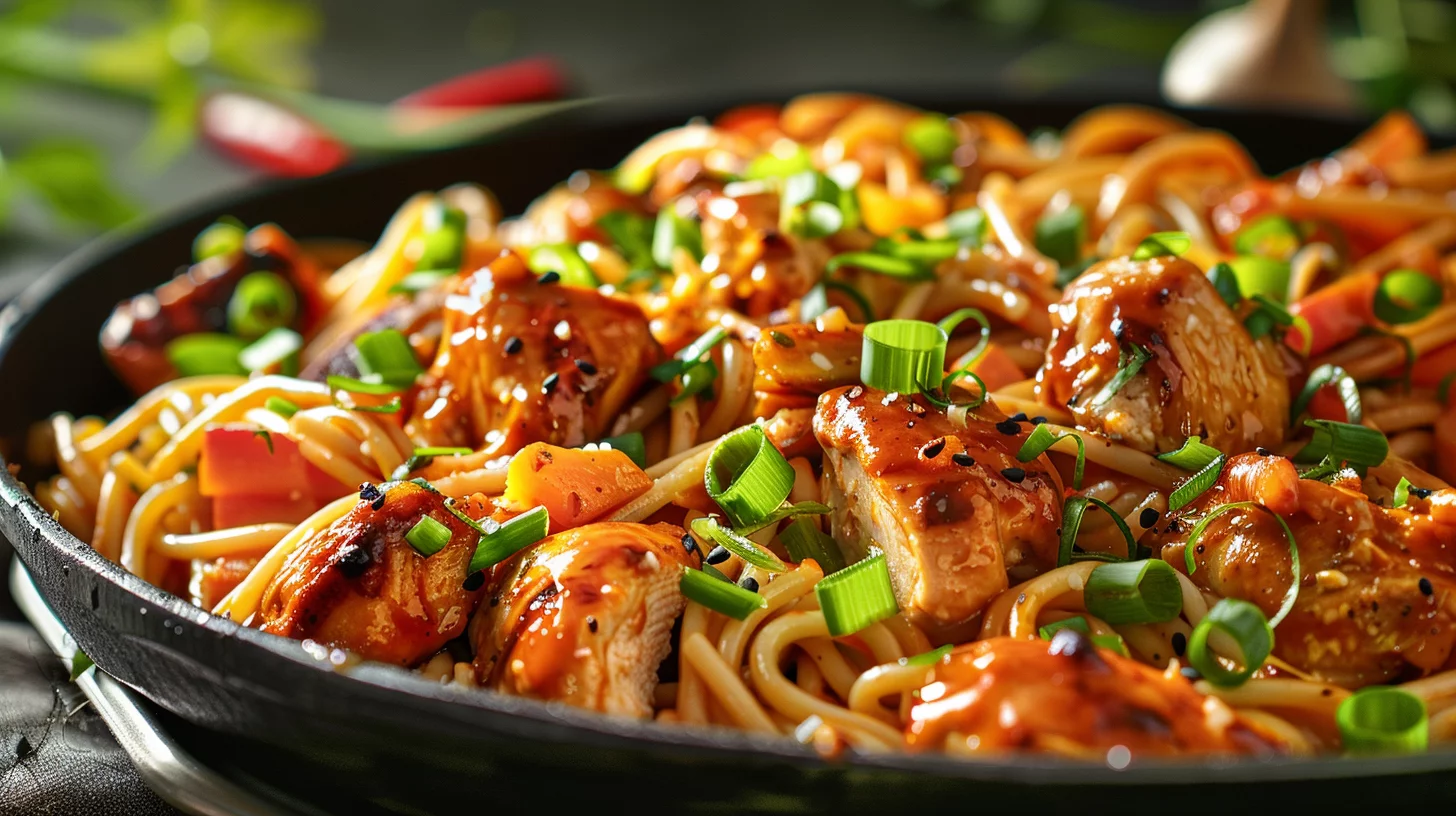 Sticky Garlic Chicken Pasta