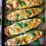 Stuffed Zucchini Boats with Cheese
