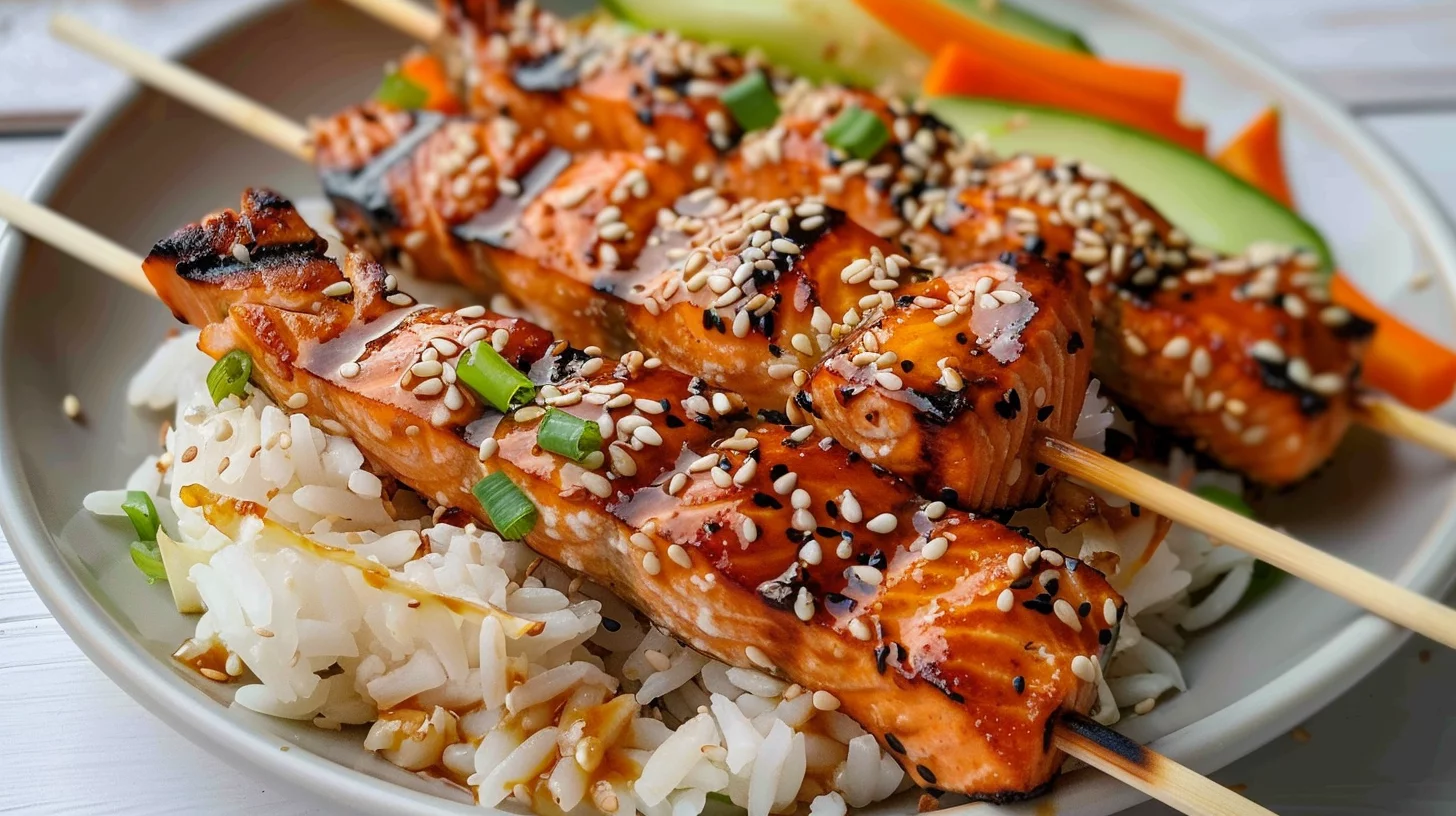 Teriyaki Salmon Skewers
