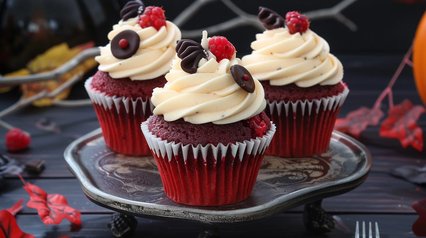 Vampire Bite Red Velvet Cupcakes