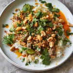 Zesty Ginger Lime Beef With Creamy Coconut Rice