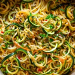 Zucchini Noodle Stir Fry with Garlic Soy