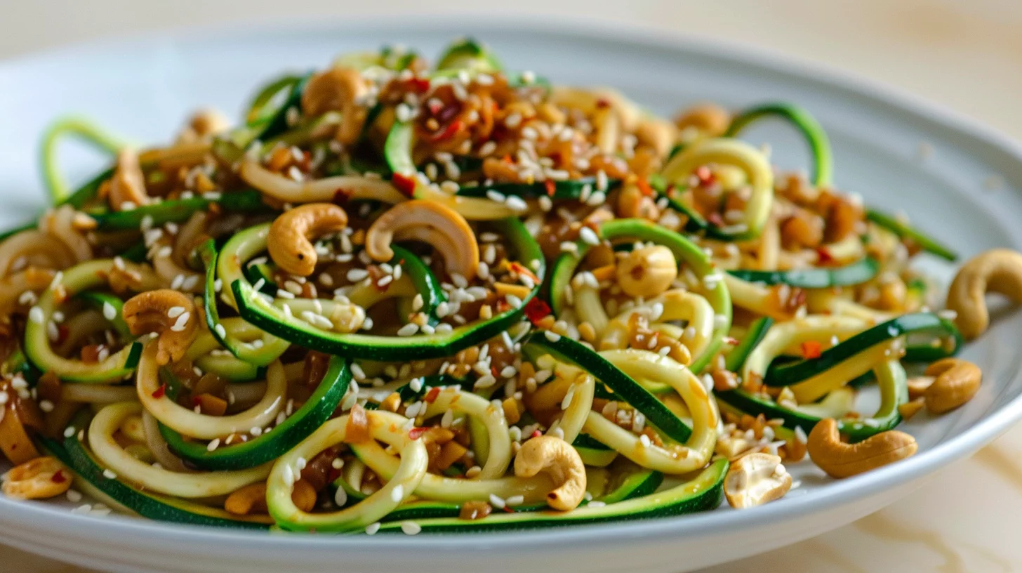Zucchini Noodle Stir Fry with Garlic Soy