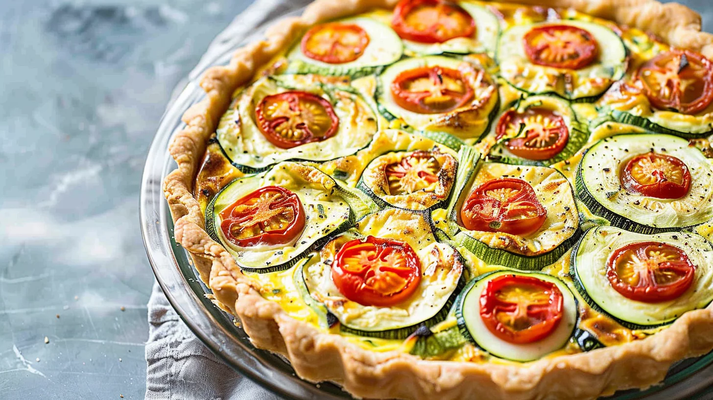 Zucchini Tomato Crustless Quiche