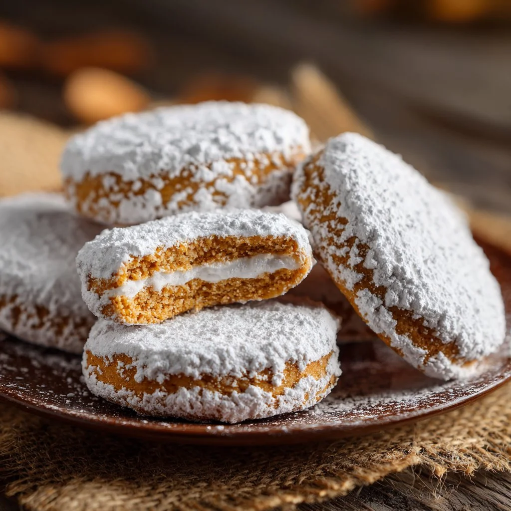 Authentic Andalusian Alfajores on a decorative plate