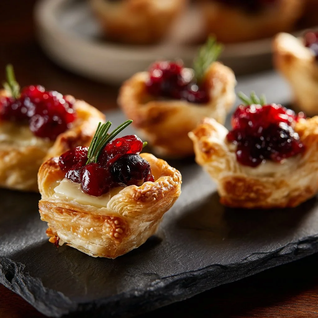 Delicious Brie cranberry bites served on a platter, perfect appetizer