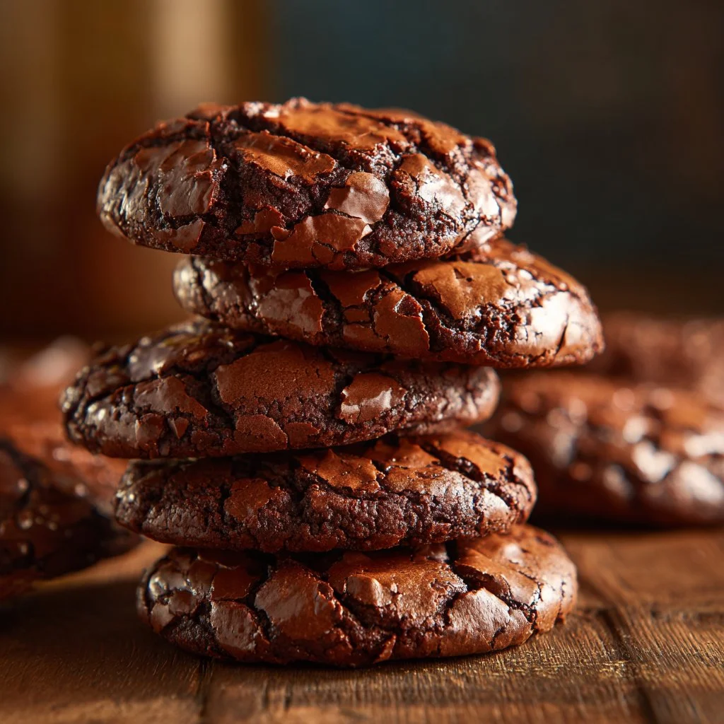 Decadent brownie cookies with chocolate chips on a baking tray.