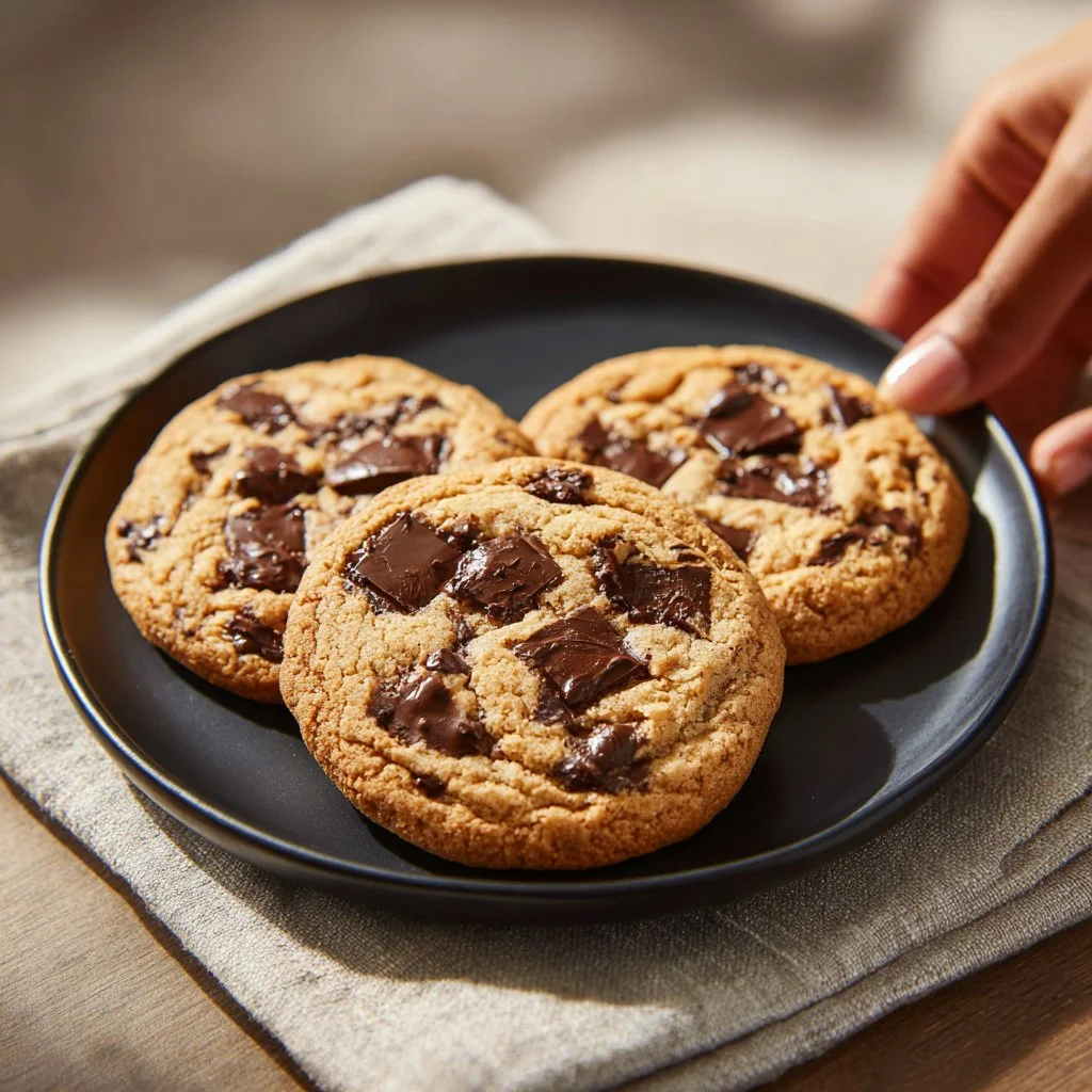Delicious homemade chocolate chip cookies cooling on a wire rack