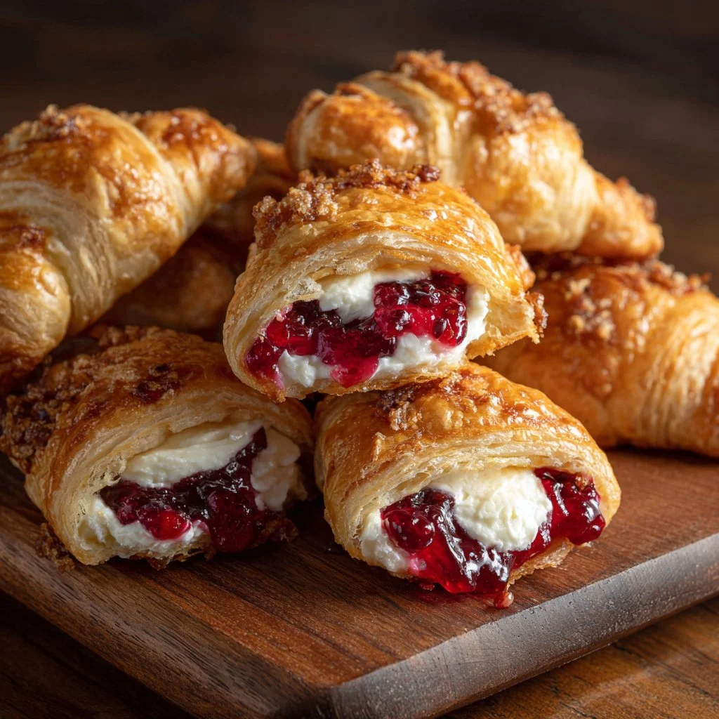 Delicious Cranberry Cream Cheese Crescent Bites served on a platter