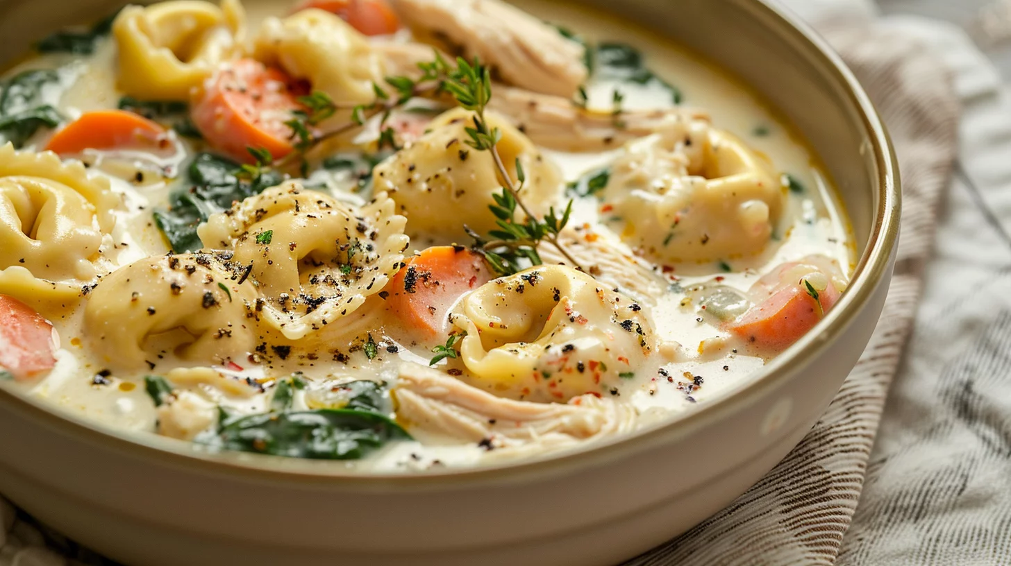 Creamy Chicken Tortellini Soup