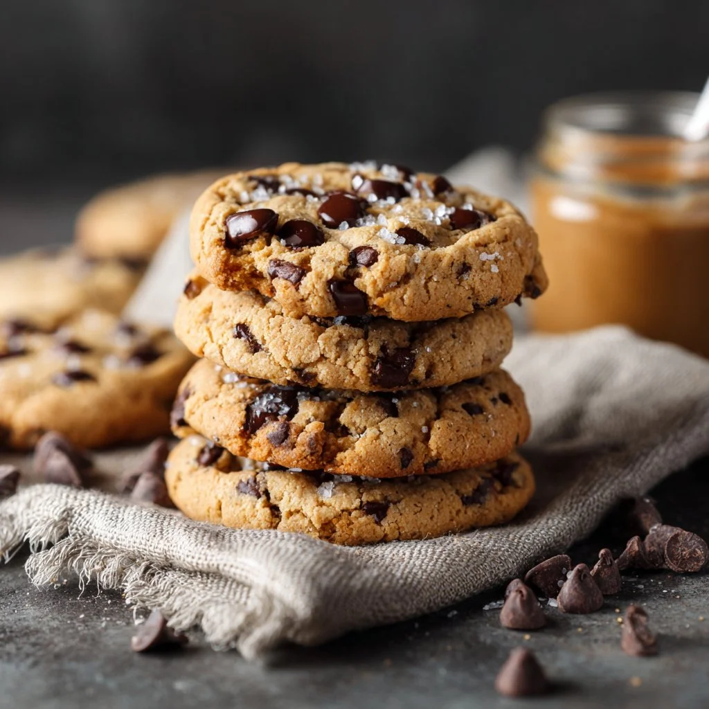 Freshly baked homemade chocolate chip cookies on a cooling rack