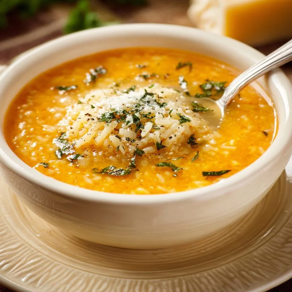 Bowl of Italian Penicillin Soup garnished with herbs
