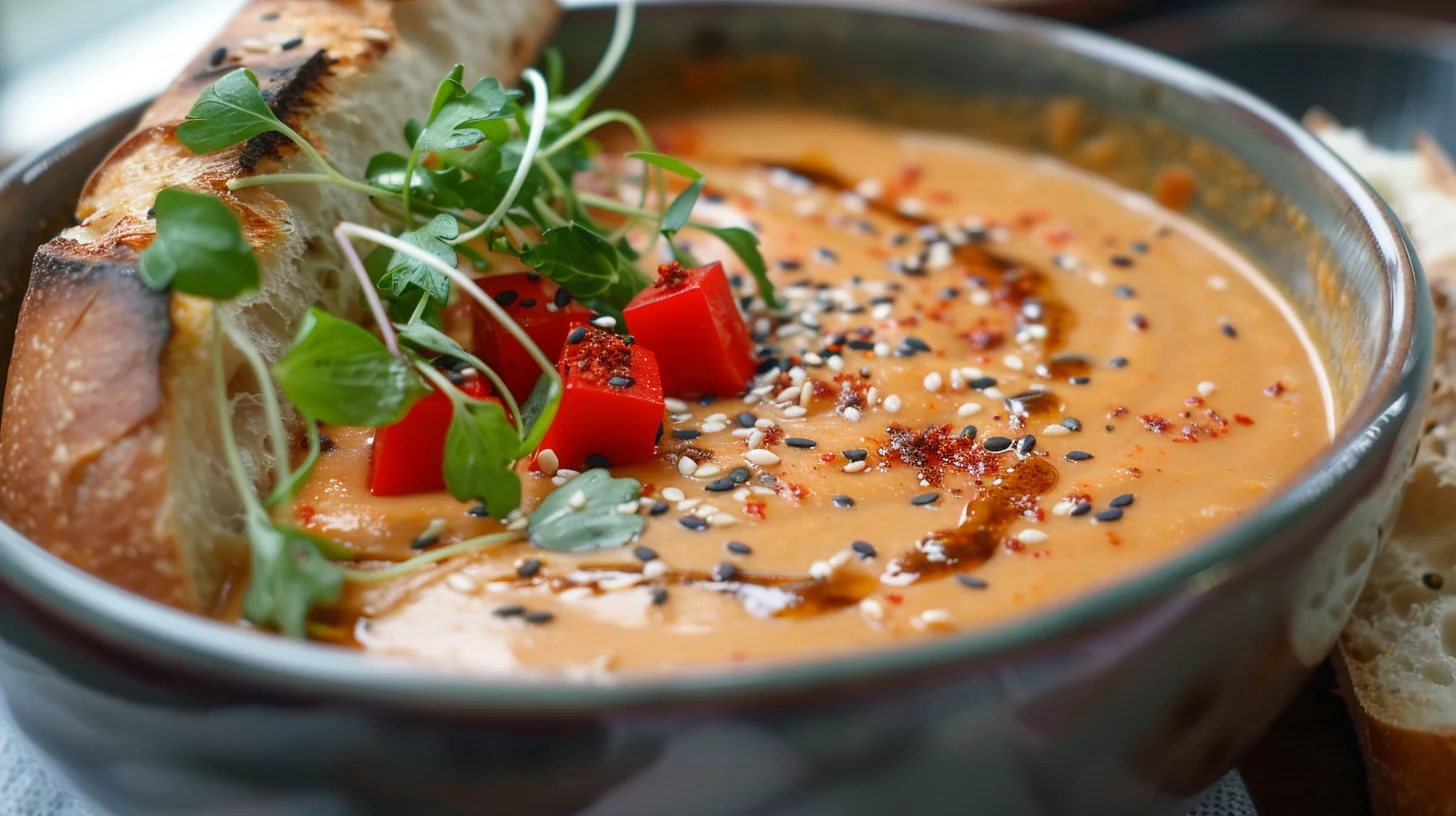 Roasted Red Pepper Sesame Soup