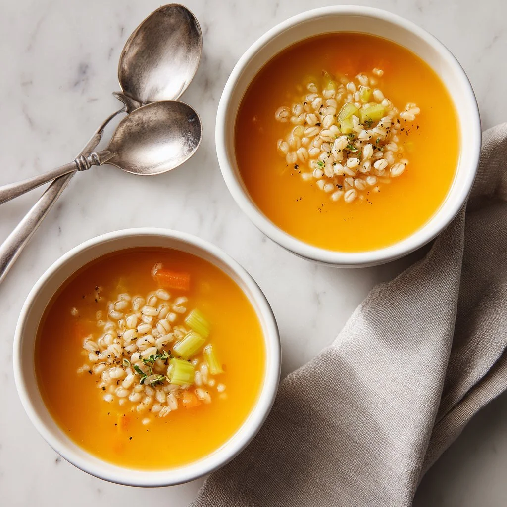 Bowl of Sick Day Italian Penicillin Soup garnished with parsley
