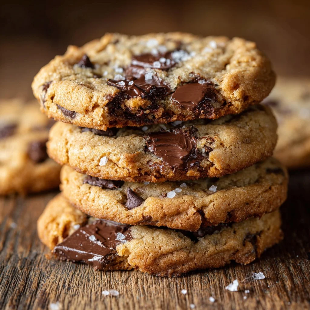 Ultra thick bakery style chocolate chip cookies fresh from the oven