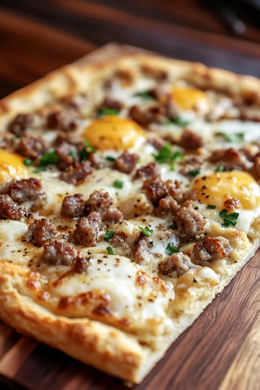 Biscuits and Sausage Gravy Breakfast Pizza