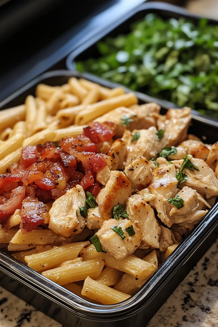 Chicken Bacon Ranch Pasta Meal Prep