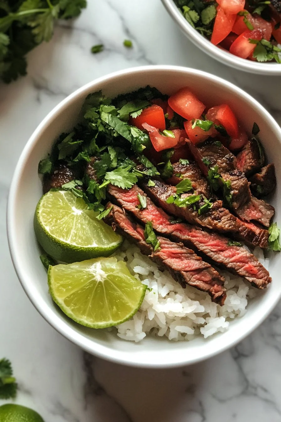 Cilantro Lime Steak and Rice Bowls