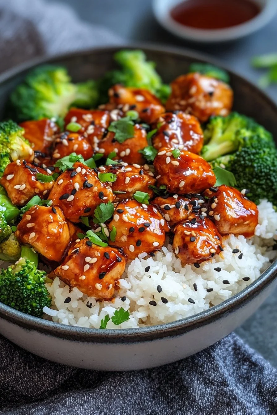 Honey Sriracha Chicken & Broccoli Bowls