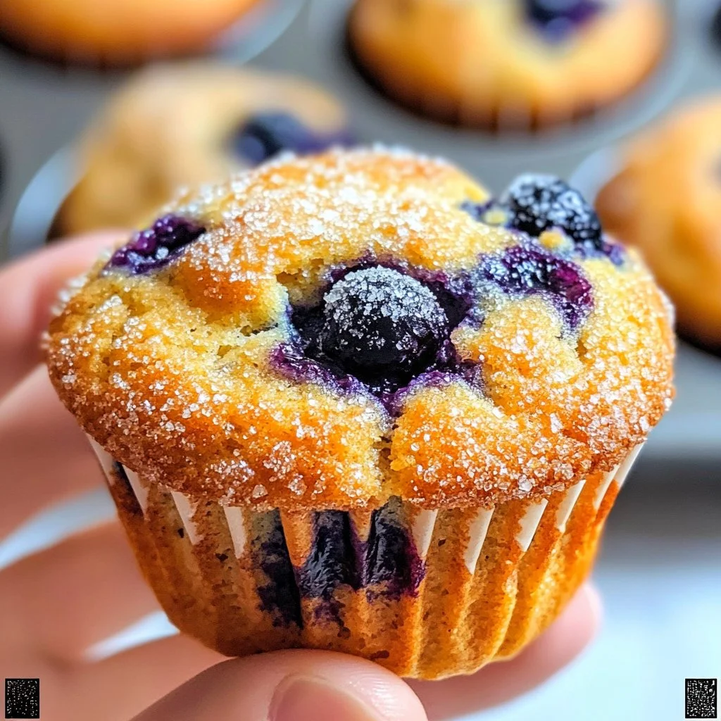 Delicious bakery style blueberry muffins fresh from the oven