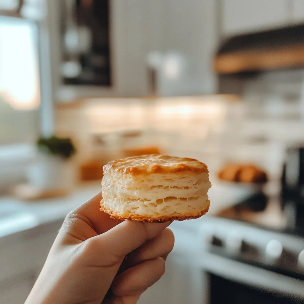 Freshly baked buttermilk biscuits on a rustic wooden table