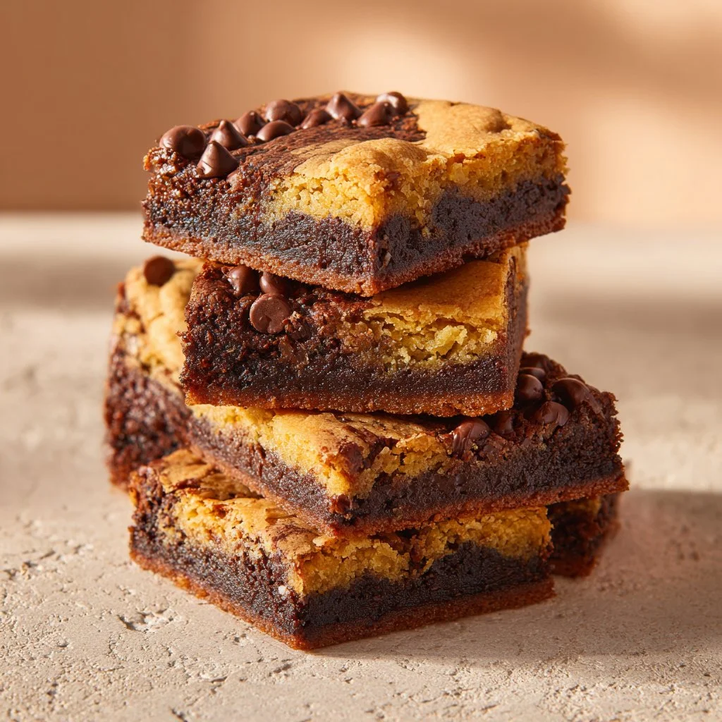 Delicious homemade brookies, a delightful mix of brownies and cookies.