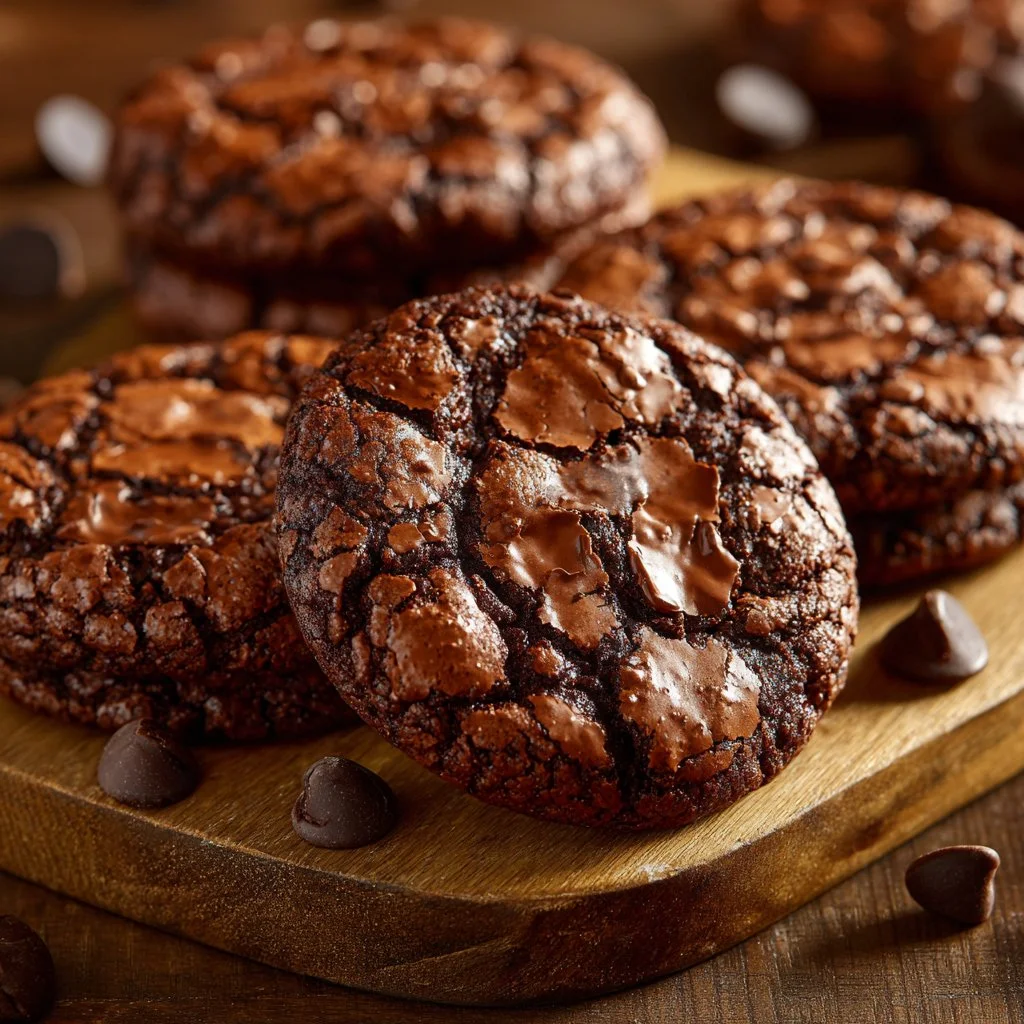 Delicious brownie mix cookies baked to perfection with chocolate chunks.
