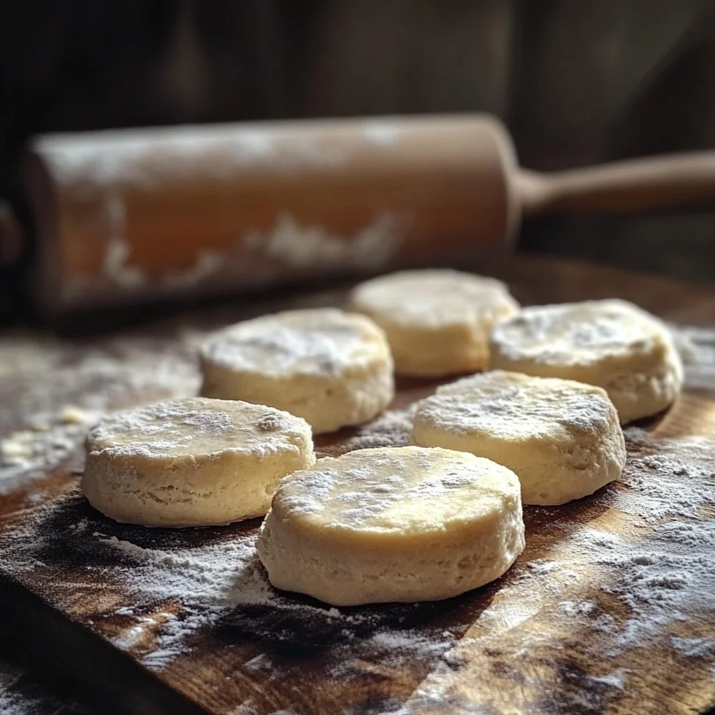 Freshly baked butter biscuits on a plate, golden and crispy.
