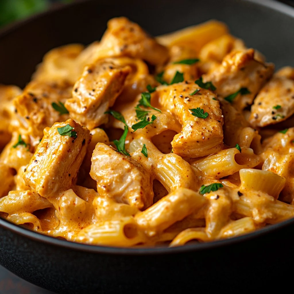 Creamy Cajun Chicken Pasta with herbs and spices