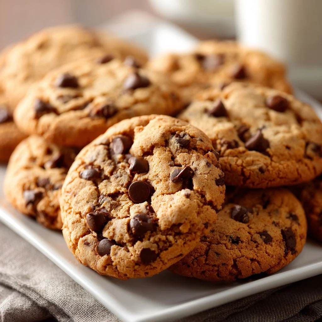 Delicious chocolate chip and raisin cookies on a cooling rack