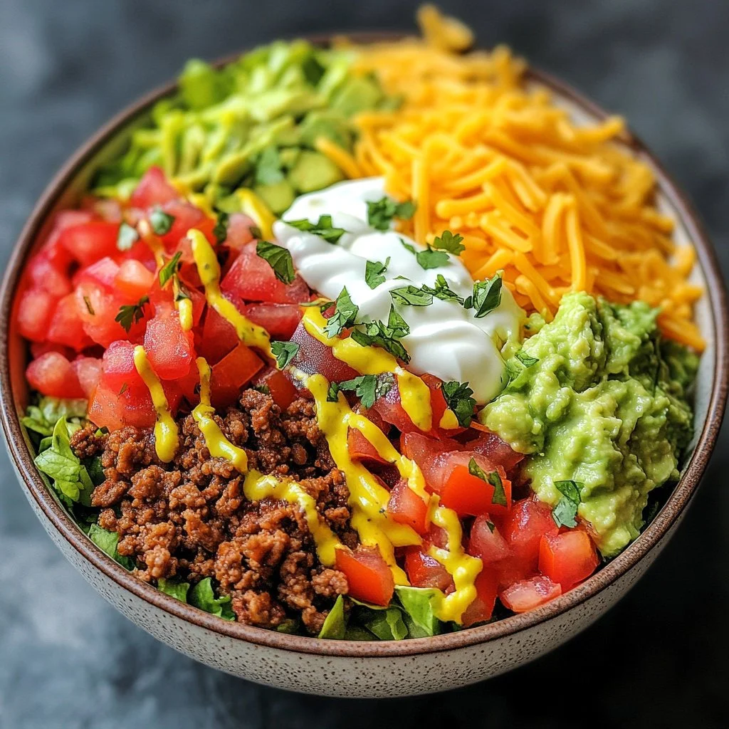 Delicious low carb burrito bowl with fresh vegetables and protein