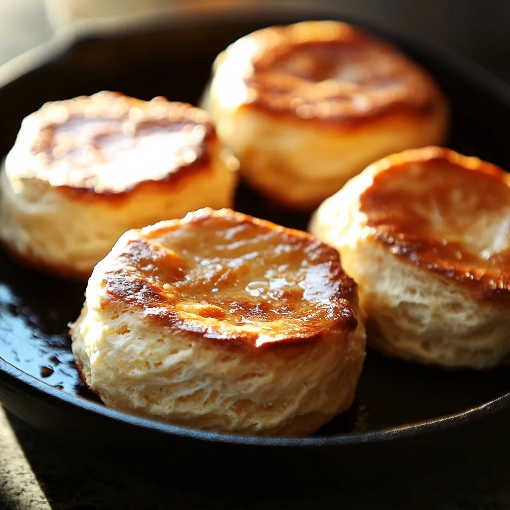 A platter of fluffy and flaky homemade biscuits, fresh from the oven.