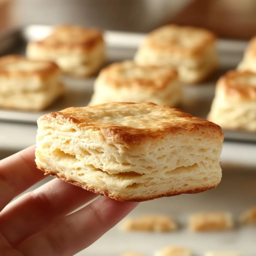 Fluffy homemade biscuits fresh out of the oven, golden brown and delicious
