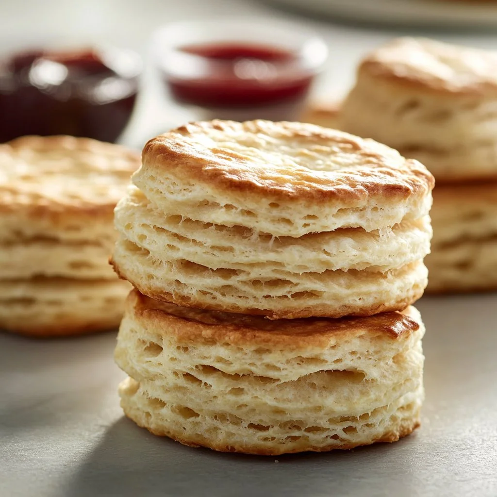Freshly baked homemade biscuits on a cooling rack