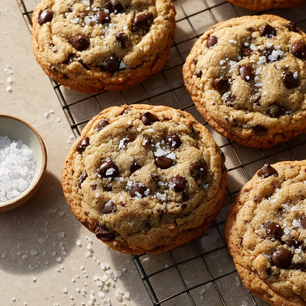 Jumbo Bakery-Style Chocolate Chip Cookies with melted chocolate chips
