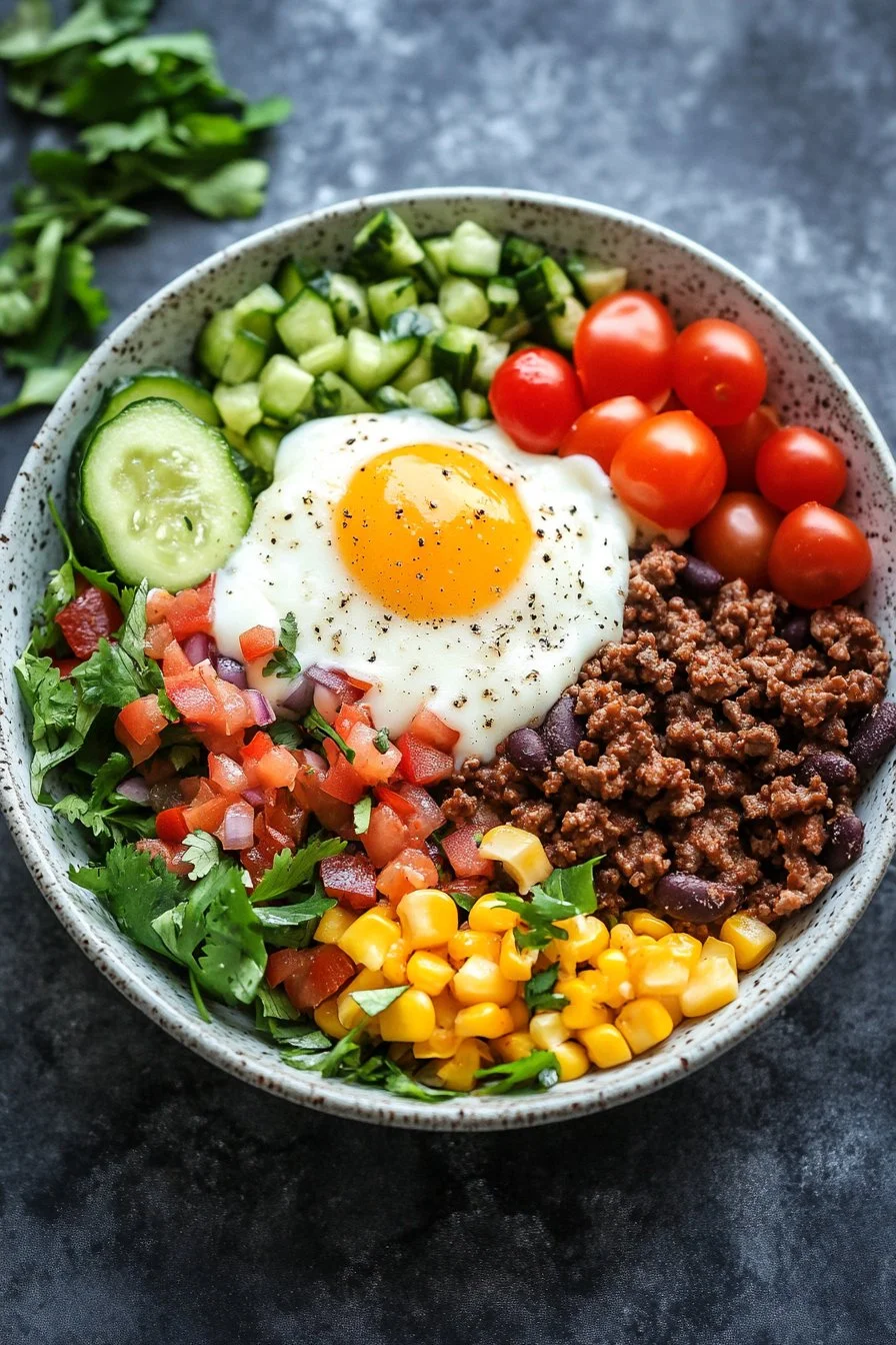 Easy Low Carb Burrito Bowl - 25min Breakfast Protein-Packed