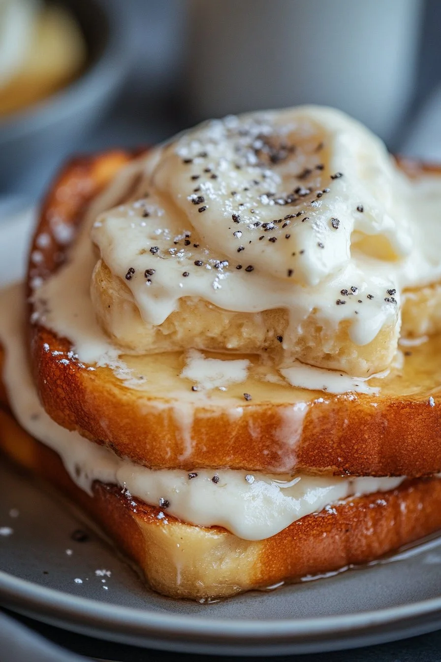 French toast with cream cheese icing