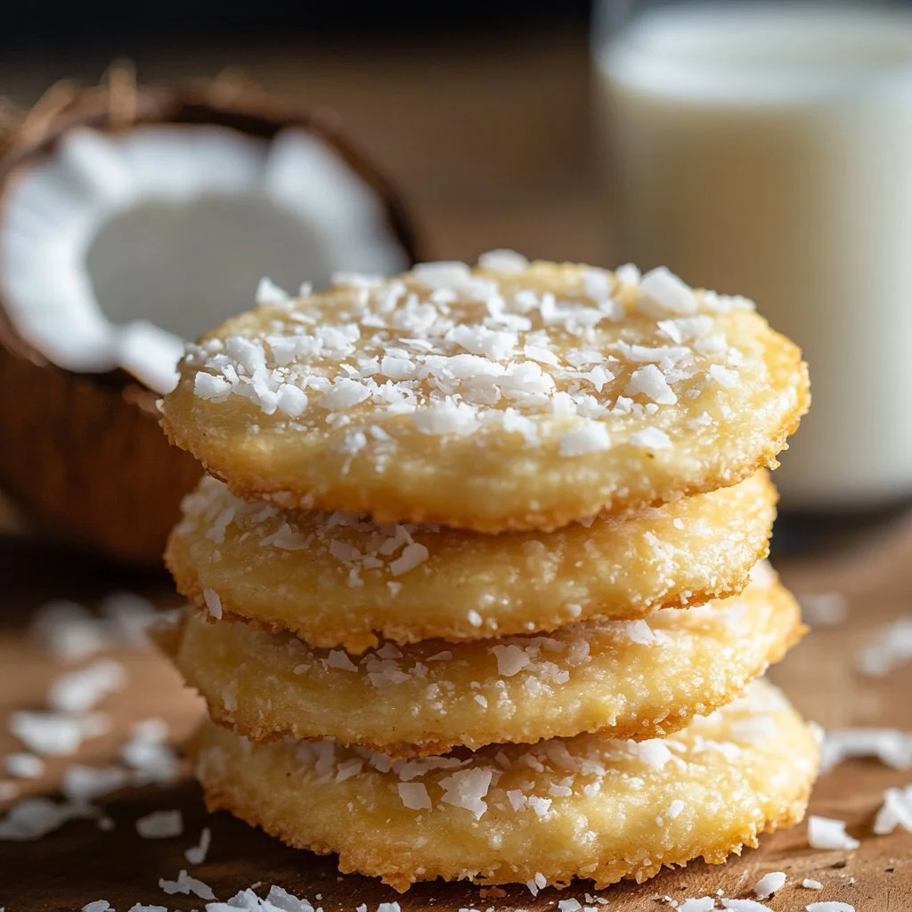 Milky Coconut Biscuits with a rich coconut flavor and creamy texture